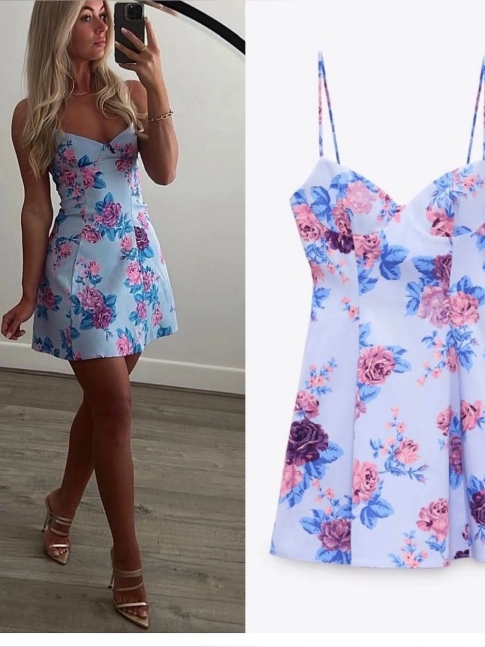 Zara women’s floral print mini dress